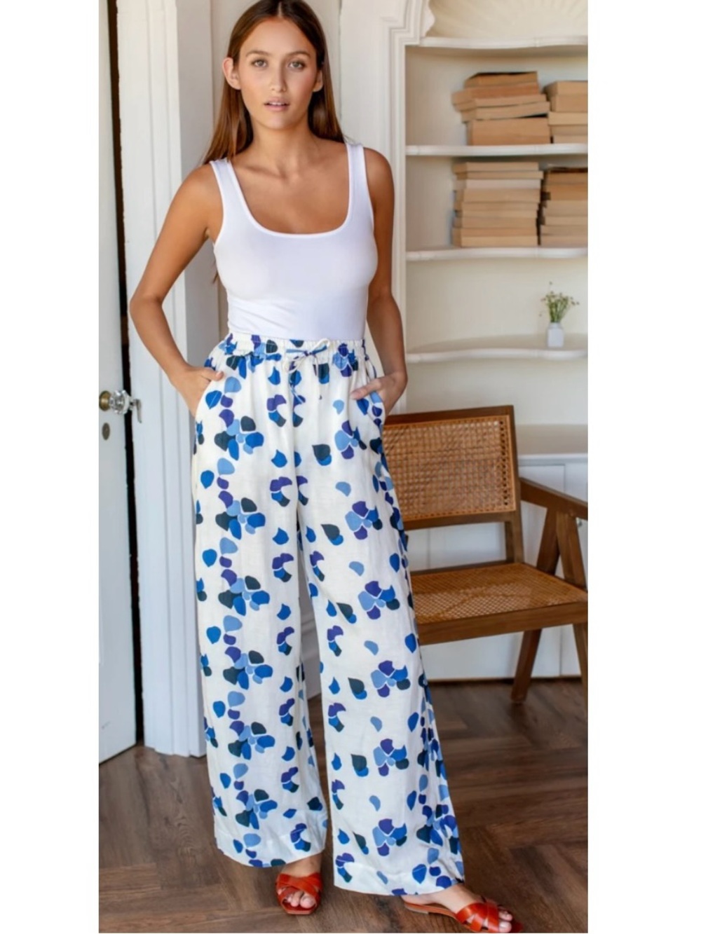 Emerson Fry Sharon Pants Salt Flowers Linen Small